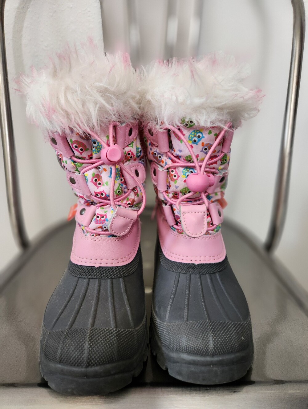 Dream pairs Girls pink winter snow boots size 10 Faux Fur Trim